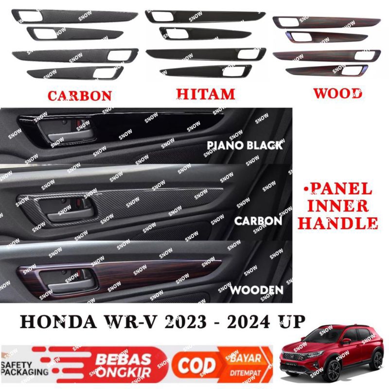 Panel Inner Handle WRV WR-V 2022 2023 2024 UP  Hitam Wood Carbon