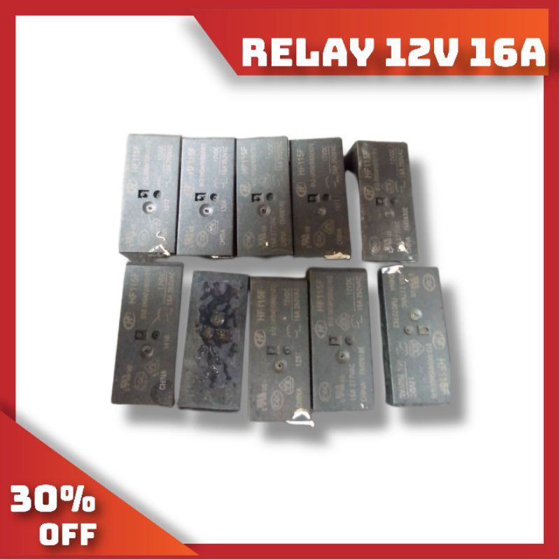 relay 12V 16A kaki 6 mono