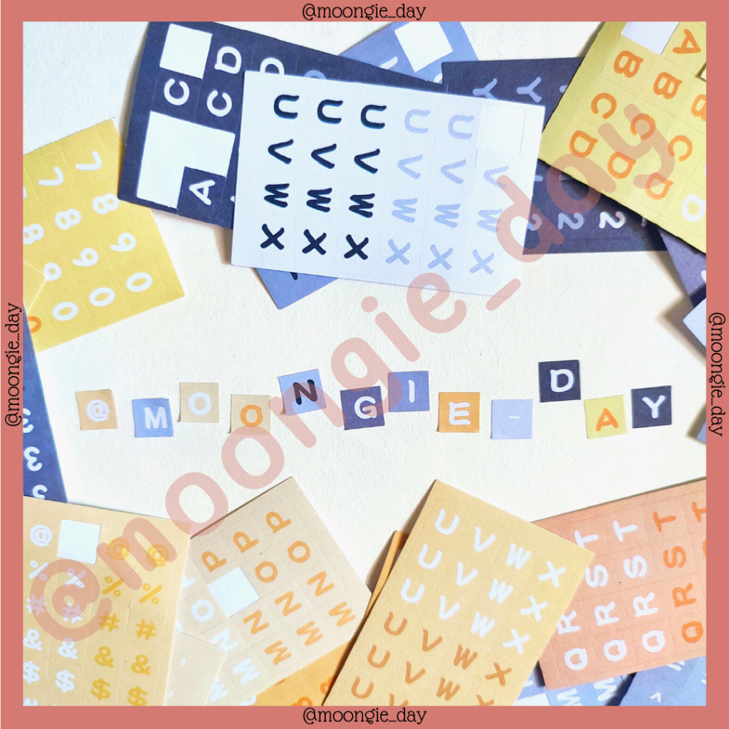 

12 LEMBAR/KANTONG STIKER KERTAS TEMA HURUF NOMOR KOTAK ALFABET NUMBER BULLET JURNAL DIY DIARY LUCU MURAH POLAROID DECO POCA