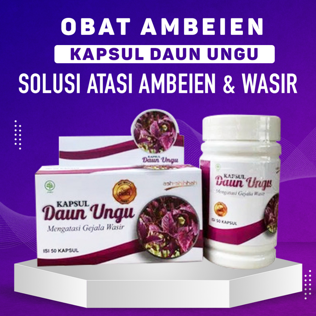 Kapsul Herbal Daun Ungu ORIGINAL BPOM Obat Ambeien Wasir Ambeyen Ampuh Benjolan Asli Ash Shihhah