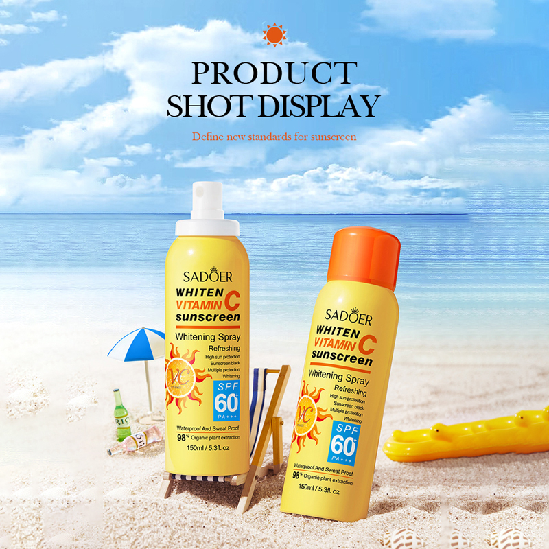 SADOER Tabir Surya Pemutih Vitamin C 2 in 1 Sunscreen Spray SPF60 PA++++