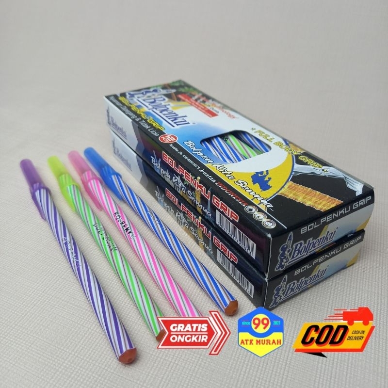 BOLPENKU 12 Pcs Gratis Ongkir/Pulpen Ulir/Pulpen Termurah