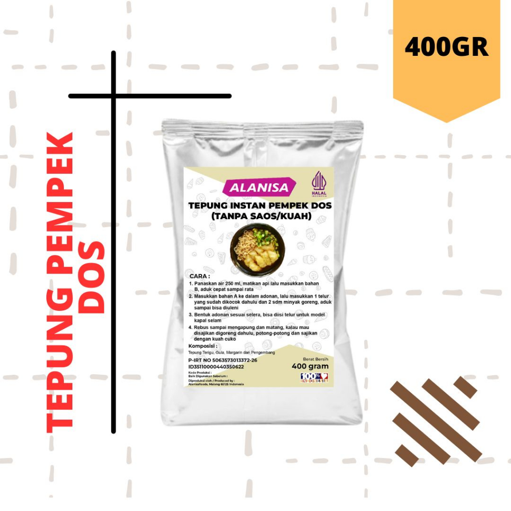 

PRAKTIS!! TEPUNG PEMPEK/DOS 400GR