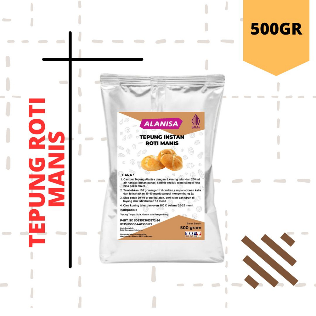 

PRAKTIS!! TEPUNG ROTI MANIS 500GR