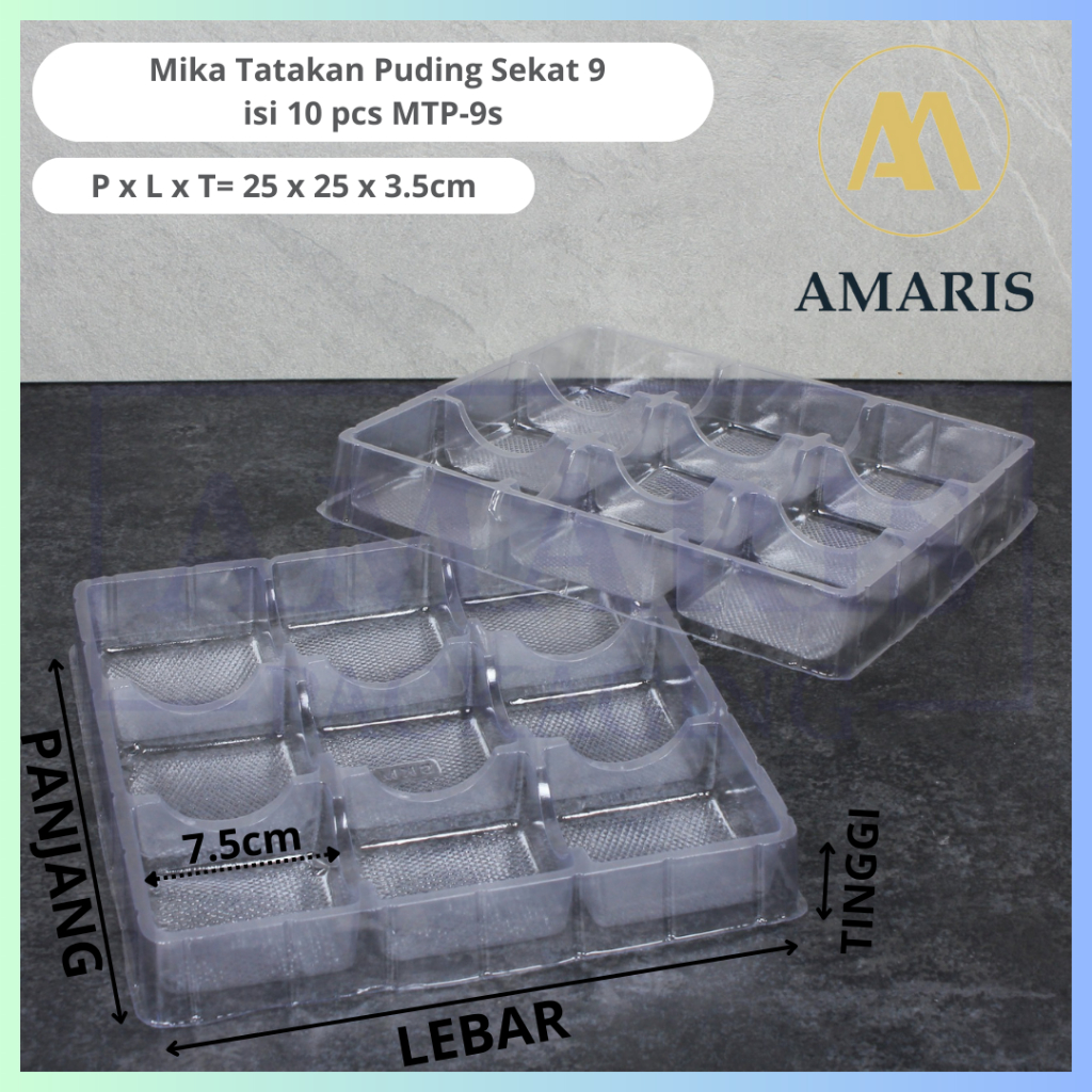 

2Xbtygneal Sakha Snack ) Mika Tatakan Puding Sekat 9 Isi 10 Pcs Mtp-9S Amaris Packaging