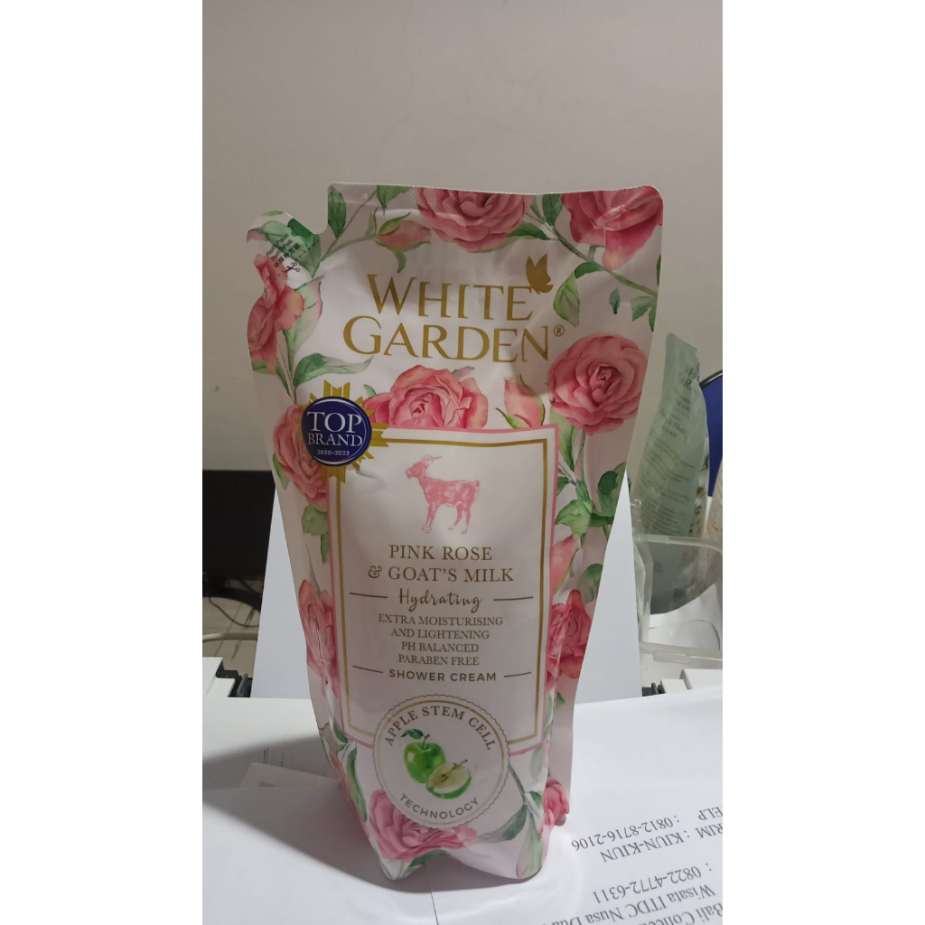 White Garden Pink Rose Refill / Sabun mandi cair Pink Rose 900ml