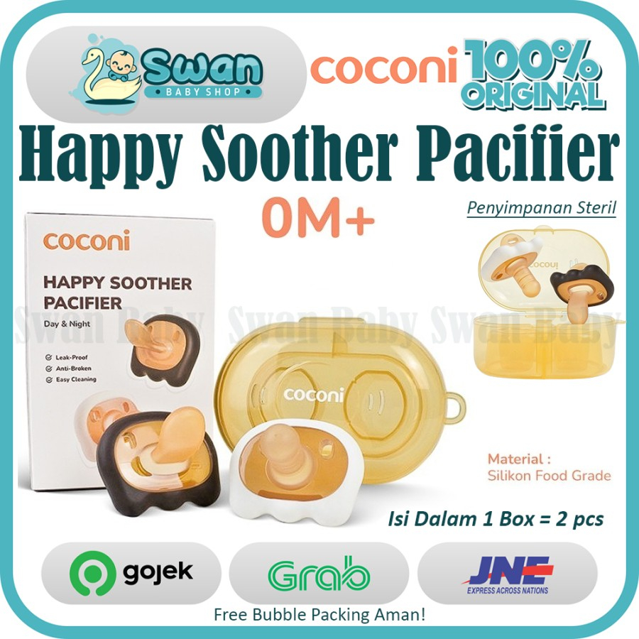 Coconi Happy Soother Pacifier 2 Pcs Box / Empeng Dot Bayi 2 Pcs