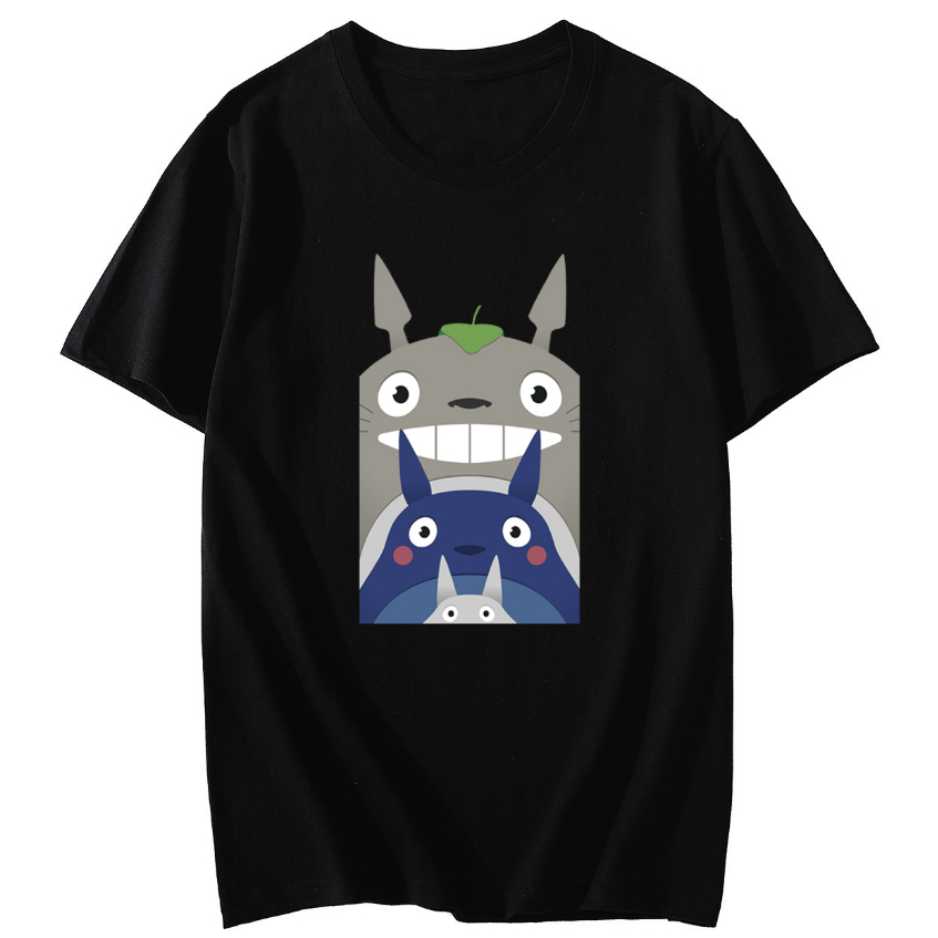 LUVfashion Dewasa Kaos Studio Ghibli Totoro Unisex (Pria &amp; Wanita) Cotton Combed 30s Distro