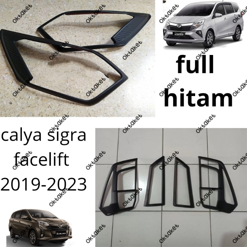 paket garnish depan belakang Calya Sigra Facelift 2019 2020 2021 2023  Hitam  Chrome jsl