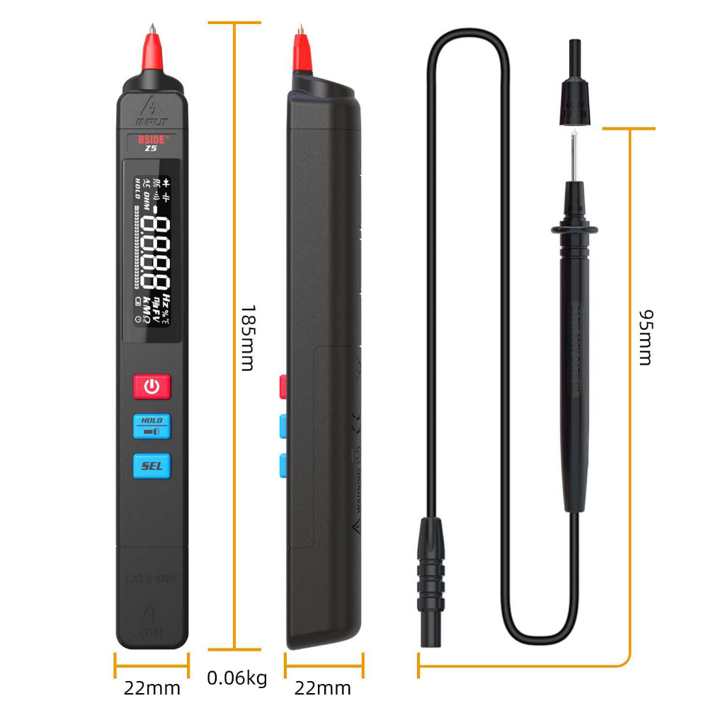 Digital Multimeter Voltage Tester Pen LCD Screen 6000 Count Multi Meter Akurat Detail Teknisi Listrik