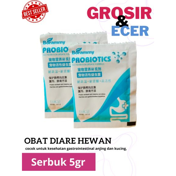 Obat Serbuk Diare Untuk Kucing Dan Anjing 5gr BORAMMY PROBIOTICS