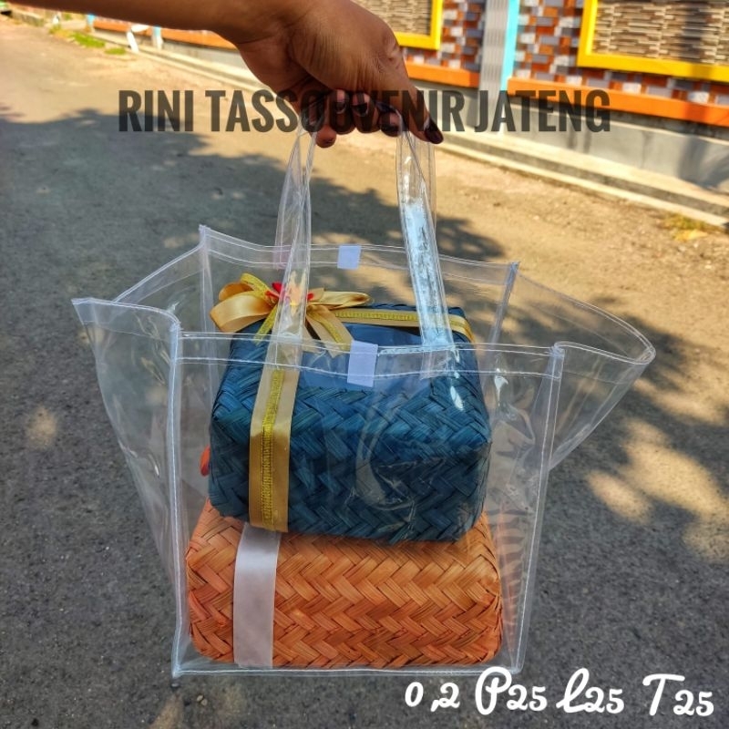 Tas Mika Polos Tas Hampers Tas Mika Transparan Tas Mika Murah Tas Mika Tebal 0,2 Ready Stock 25*25*2