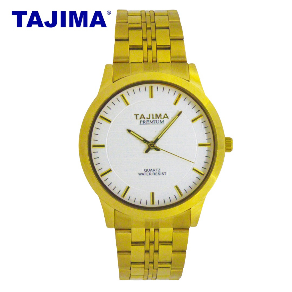 TAJIMA Jam Tangan Pria Premium 5024 Original Stainless Steel Gold Edition Anti Air 30 Meter Garansi 