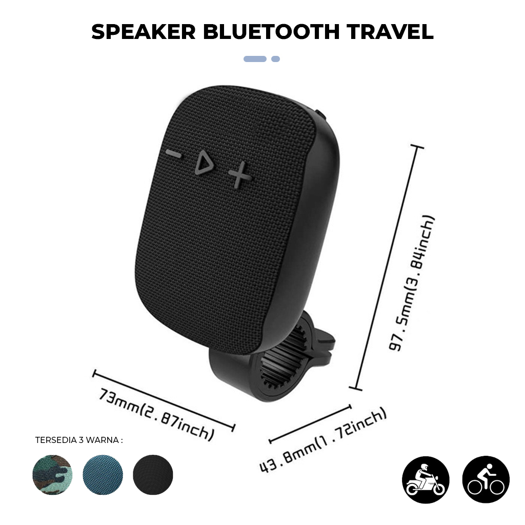 Sepeker Wireless Stang Speaker Bluetooth Sepeda Motor Deep Bass Speker Belutut Music With Memori Card Aman Anti Ribet Untuk Mendengarkan Musik Saat Berkendara NBWS225 | GROSIRXPRESS