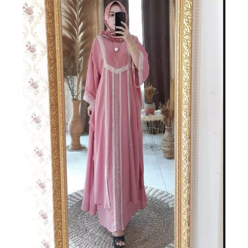 Ar Fashions Abaya Gamis Model Kaftan  Turky Gamis Cruty Babydoll Payet Swarovski Ori Abaya modern Ka