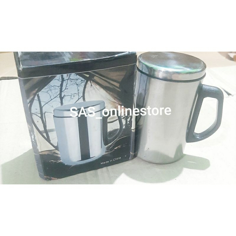 Mug Stainless steel 500ml/Gelas tutup stainless tahan panas