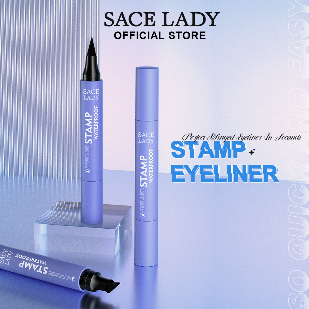 SACE LADY Stamp Eyeliner Waterproof Double Head Eyeliner Pensil Eye Makeup Black