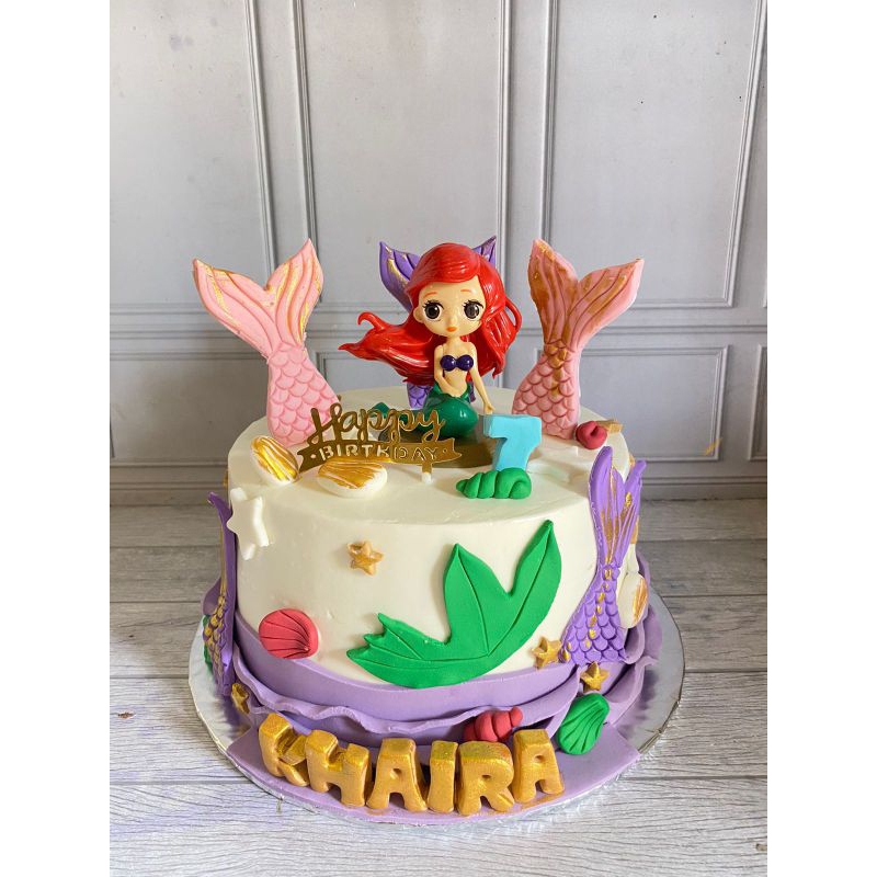 

Custom cake 18cm butter cream tema mermaid