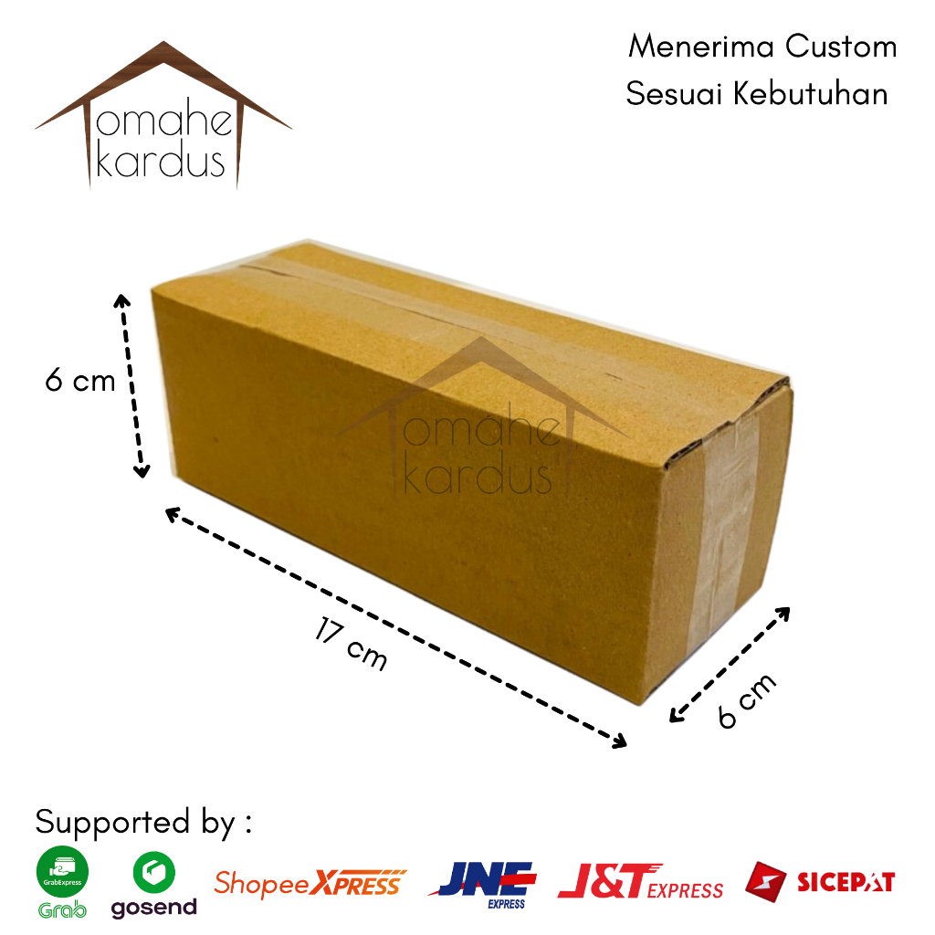 

Kardus Box Polos Baru single wall uk 17x6x6 cm