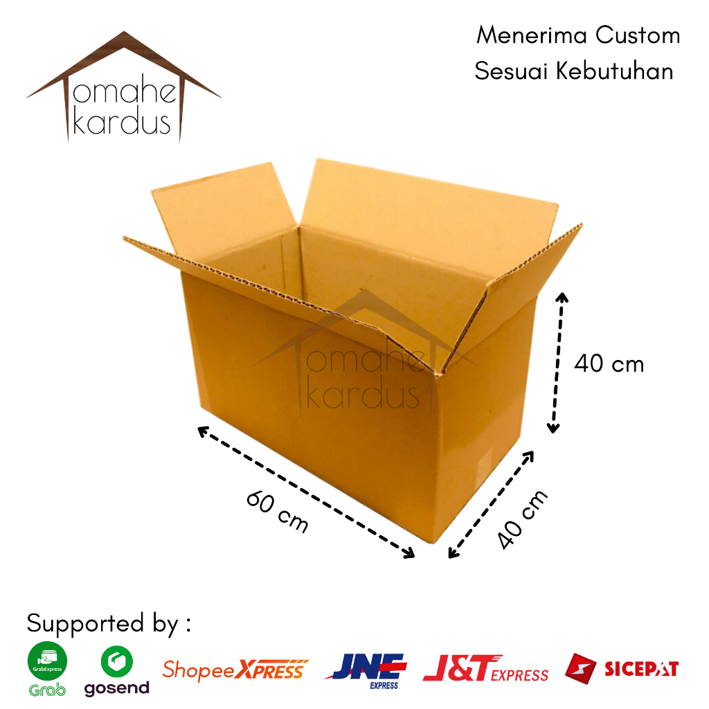 

kardus Karton box polos baru uk 60x40x40 cm (cocok untuk pindahan)Bahan C/F