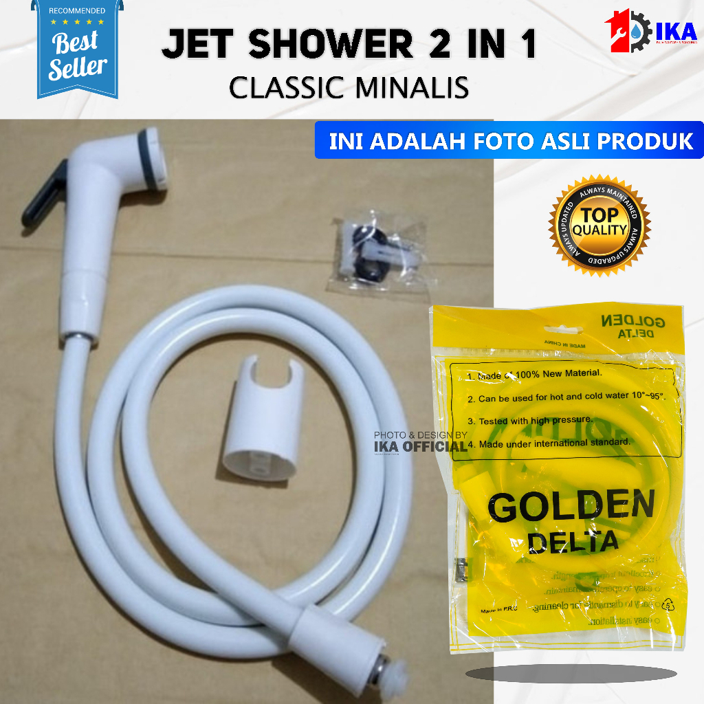 Jet Shower Kloset / Bidet Shower / Jet washer Kloset / MURAH!!!Jet Shower Bidet Chrome Shower Pipis Cebok Pencet Semprot Toilet Kamar Mandi dan Stop Kran