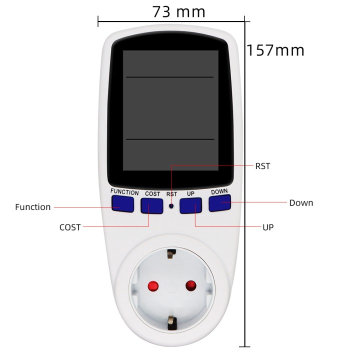 Watt Meter Pengukur Daya Listrik Wattmeter KWH Volt Ampere Power Meter