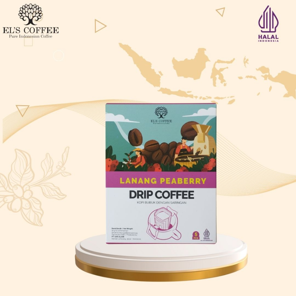 

EL'S COFFEE Lanang Drip Peaberry Robusta 10Gr 5Pcs Kopi Pure Indonesia Coffee Roasted M-1089