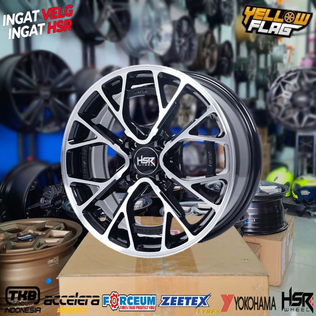 Velg Hsr FE01 Ring 15 Lebar 6,5 Towtone Velg Racing Mobil Calya Datsun Sigra