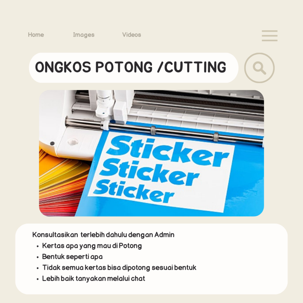 

Ongkos Potong / Ongkos Cutting Kertas Sticker dan Art Paper
