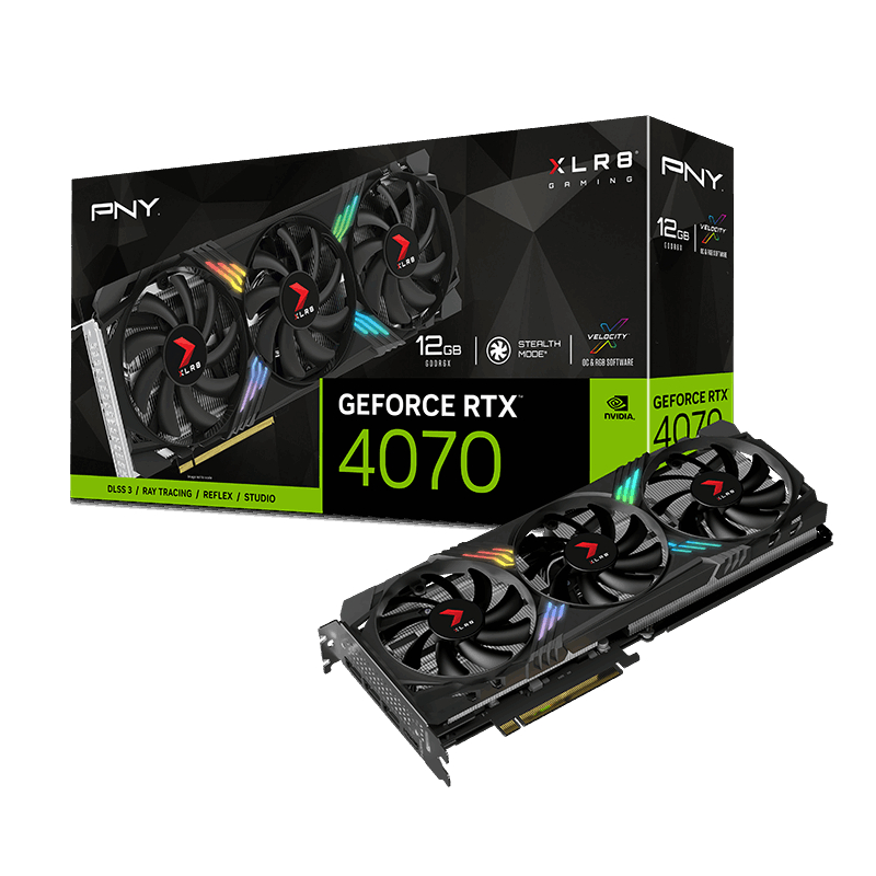 PNY Nvidia GeForce RTX 4070 Verto Triple Fan ARGB 12GB