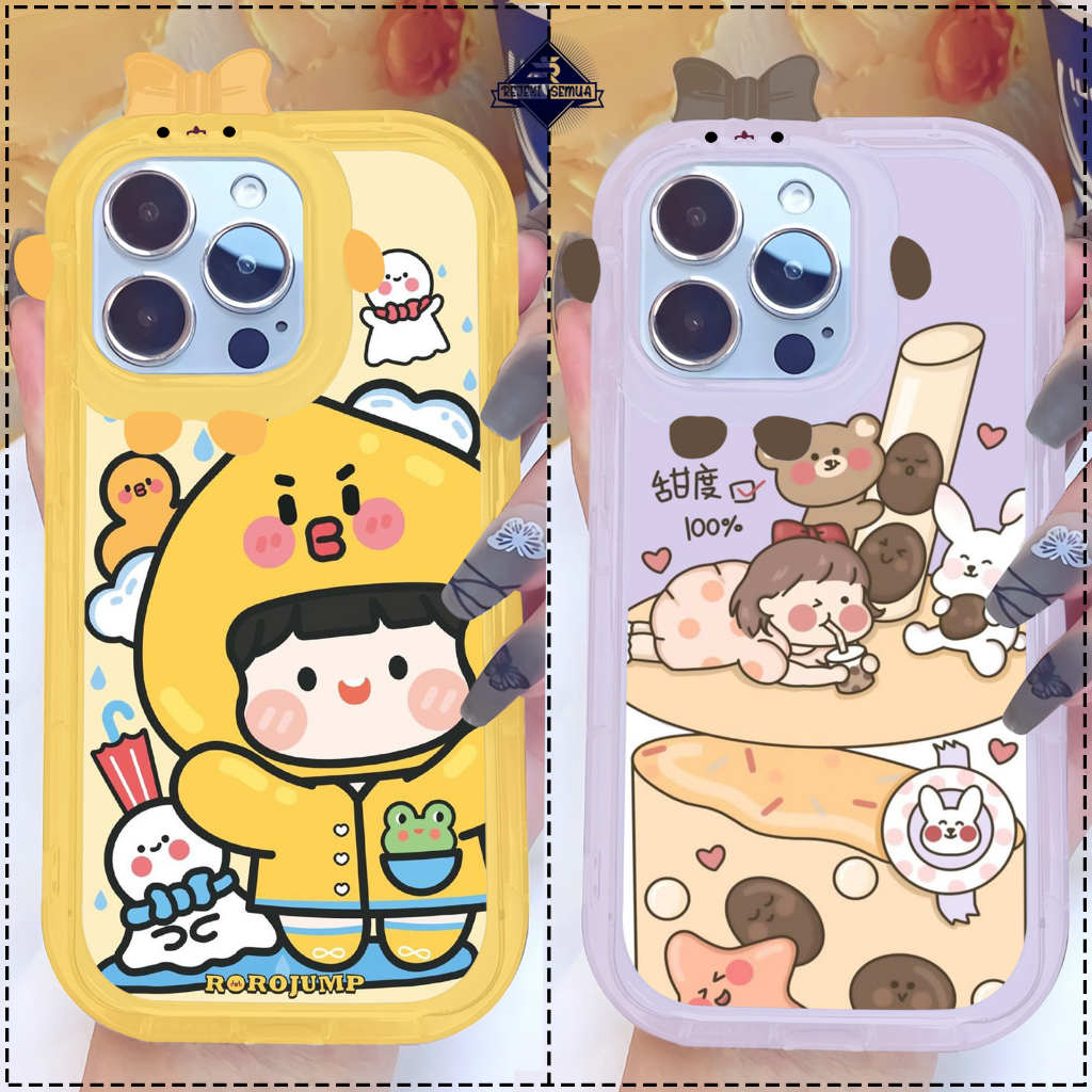 CUSTOM SOFT CASE SILIKON CASING FRAME KAMERA KARAKTER PITACU CUSTOM ROROJUMP SAMSUNG A03S A03 CORE A