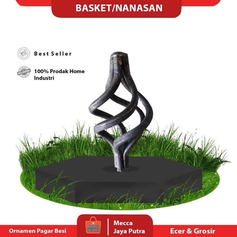 ornamen nanas pagar besi tempa / ornamen basket pagar besi tempa berkualitas - ( untuk pagarbesitemp
