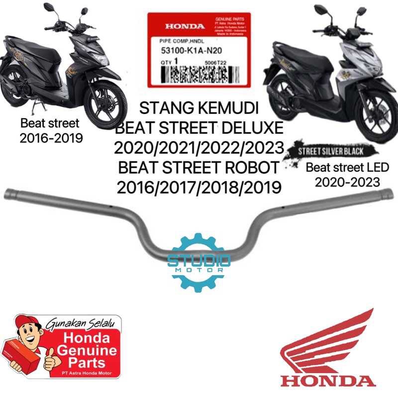 53100K1AN20 53100K81N30 Stang Stir Kemudi Beat Street Led BEAT DELUXE K1A 2020-2023 Asli Honda