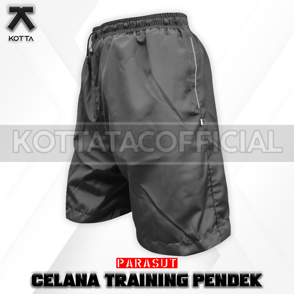 CELANA TRAINING PARASUT OLAHRAGA PENDEK HITAM SCOTLIGHT PRIA WANITA