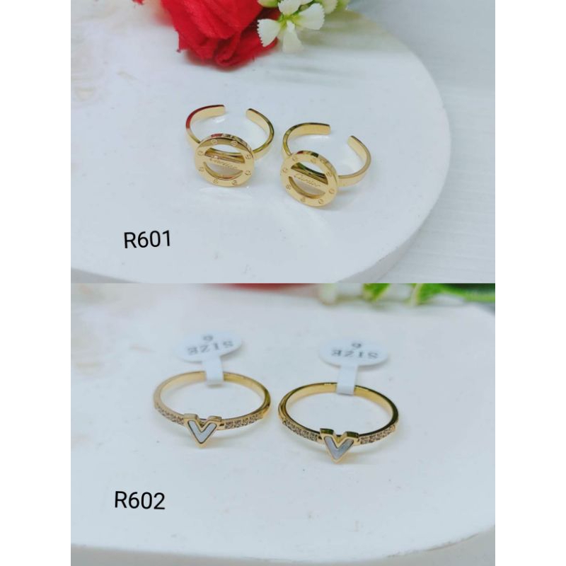 Cincin Titanium Anti Karat Permata.Perhiasan Wanita R602 R603