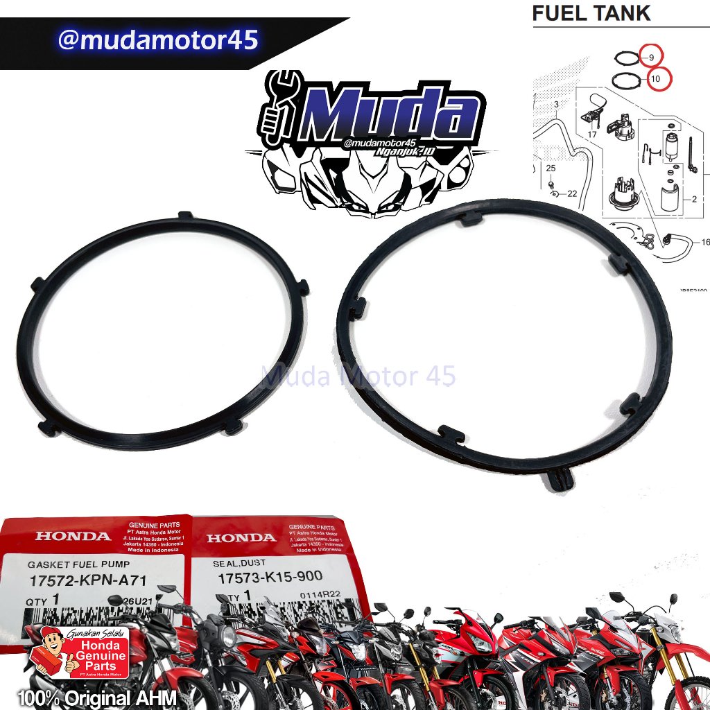 O-RING FUEL PUMP CBR150R CB150R VERZA CRF150L ATAS BAWAH OLD NEW PAKET DUST SEAL 17573-K15-17572-KPN