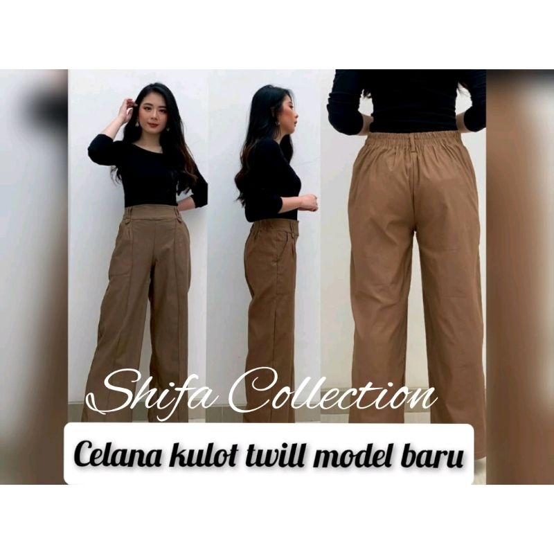 Celana Kulot Twill Panjang Model Baru (standar - jumbo)