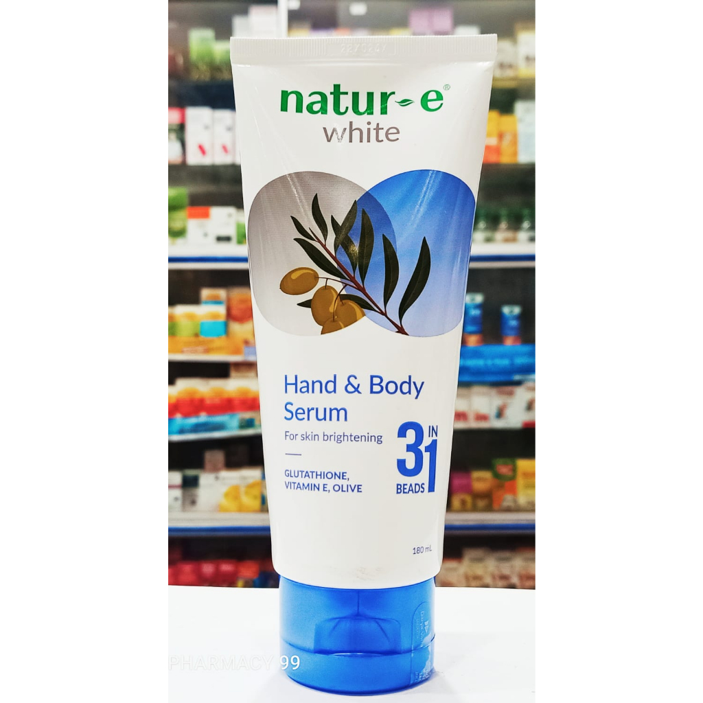 Natur-E White 𝐇𝐚𝐧𝐝 &amp; 𝐁𝐨𝐝𝐲 𝐒𝐞𝐫𝐮𝐦 𝟑𝐈𝐍𝟏 180ML - Mencerahkan Kulit