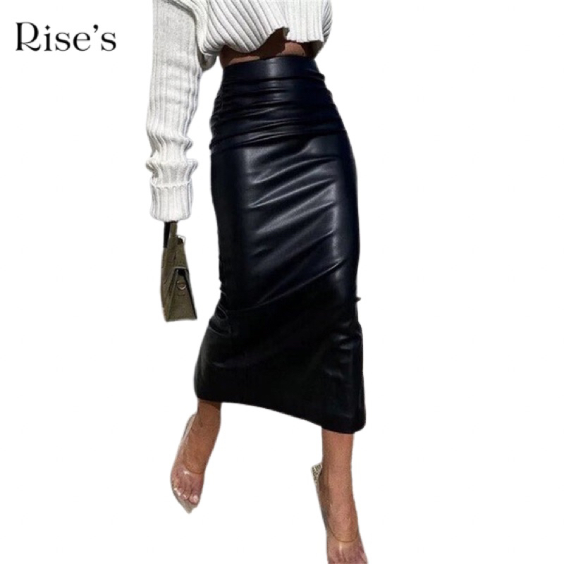 Skirt leather small shavings | span wanita kulit by rise leather.id