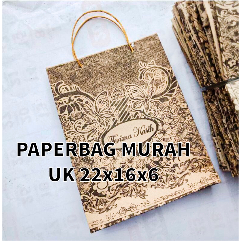 

PROMO MURAH 100 pcs paperbag batik coklat sedang 22×16×6 cm