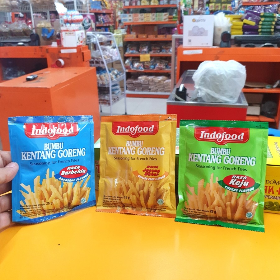 

ED 07.25 - PCS 25GR - BUMBU KENTANG GORENG INDOFOOD / SEASONING FOR FRENCH FRIES