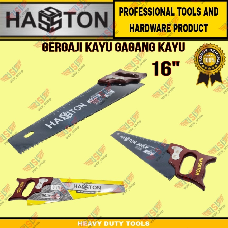 Hasston Gergaji kayu 16&quot; 1262-016/ hacksaw 16&quot; / Gergaji gagang kayu