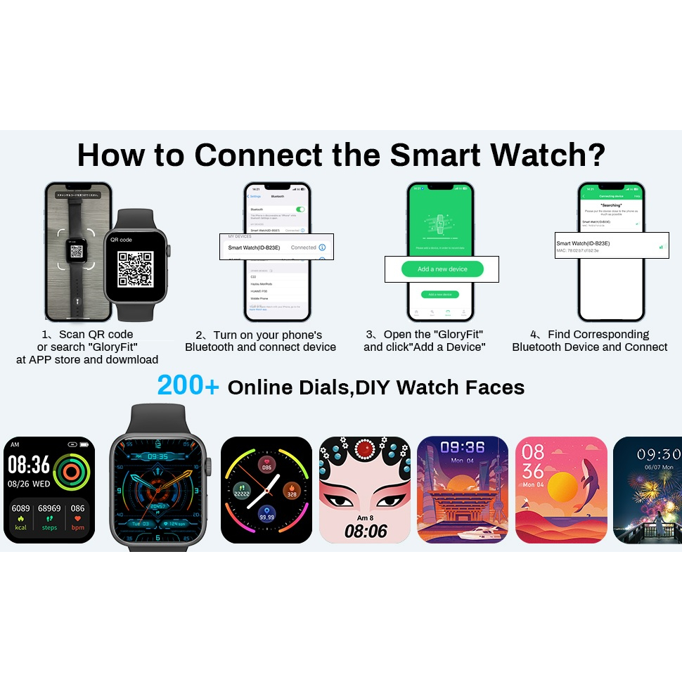 DACOM Smart Watch LC203 - Sporty Waterproof Smartwatch 1.83-inch