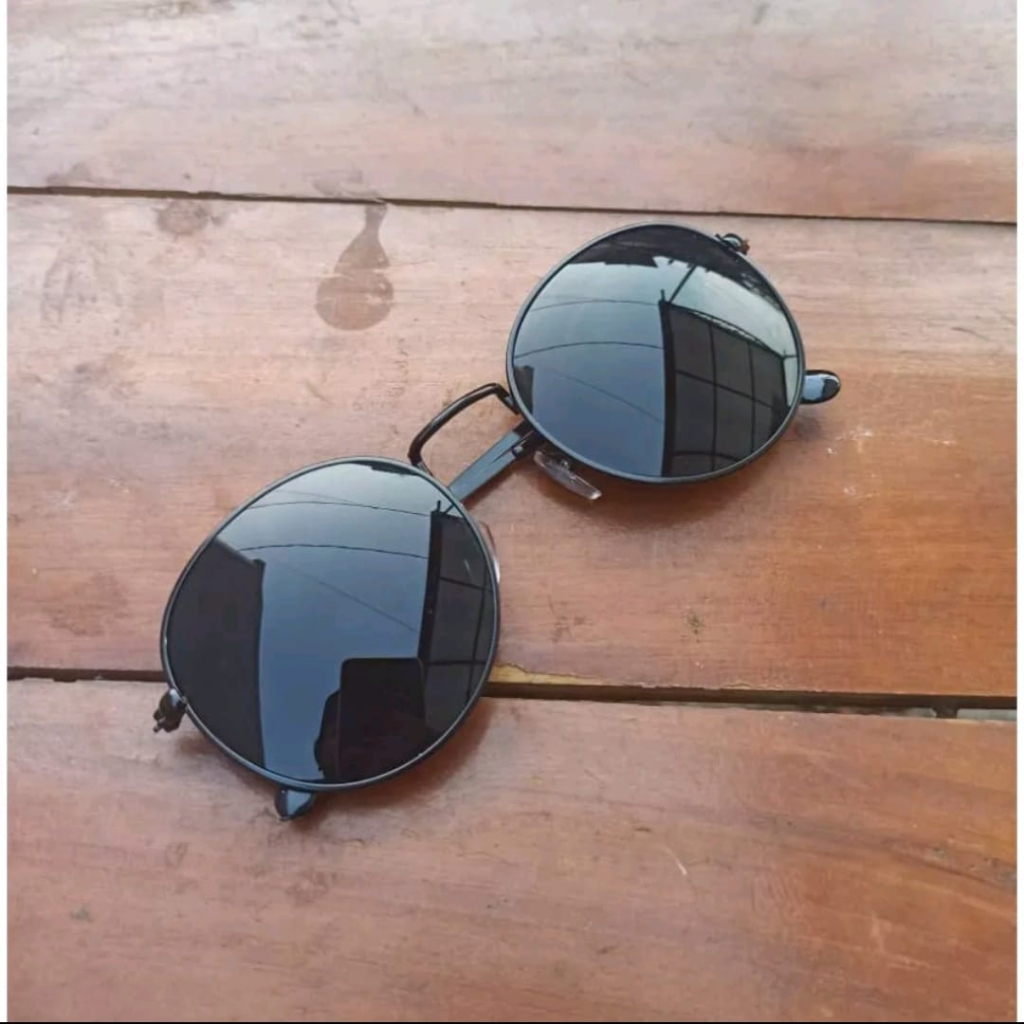 Kacamata Gaya Retro Frame Full Titanium - Kacamata Frame Bulat Untuk Berkendaraan Motor