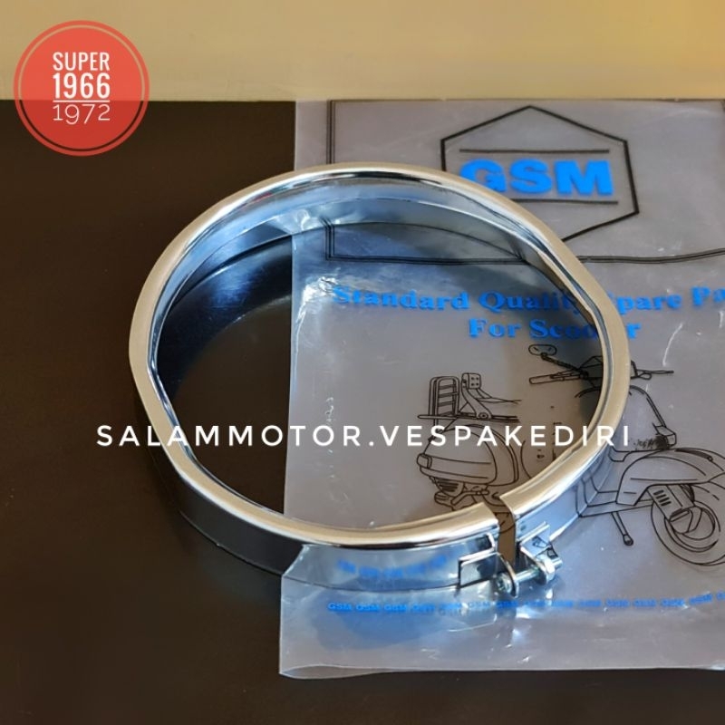 ring lampu chrome vespa klasik super 1966 vespa super 1972 ring headlamp vespa