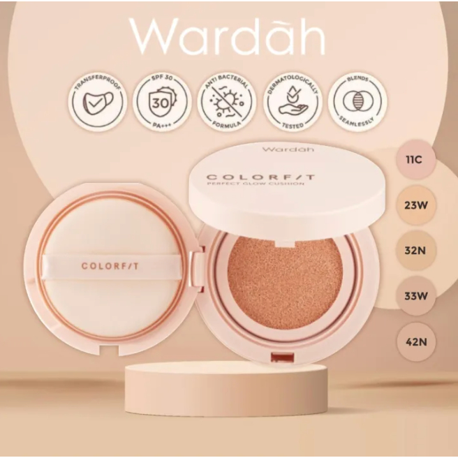 Wardah Colorfit Perfect Glow Bedak Wajah Cushion SPF33PA+++