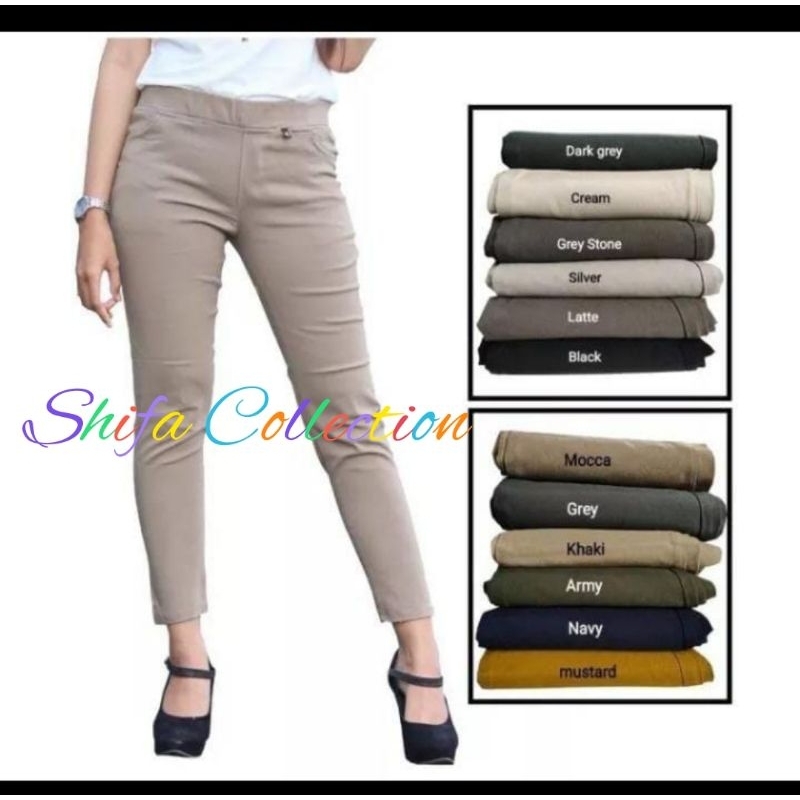 Celana Legging Panjang Dewasa / Legging Murah / Legging Jumbo / Celana Panjang / Celana Kerja / Wanita Baggy /Celana Jeans Wanita / Celana Jeans Jumbo Wanita / Celana Legging Bahan Twill Combad Diamonds Stread Standar Jumbo Super Jumbo