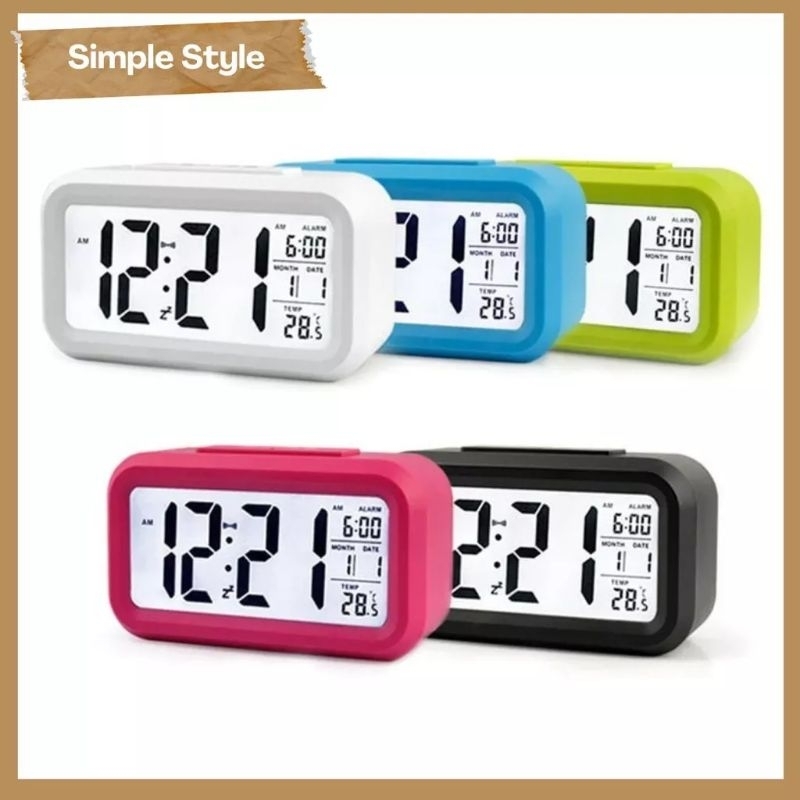 Jam Meja LED Digital / Modern LED Clock Style gratis baterai