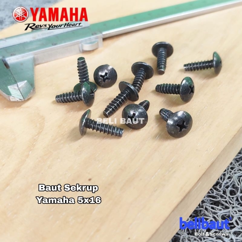 Baut Sekrup Body Yamaha M5x16 Hitam/Baut Sekrup Yamaha