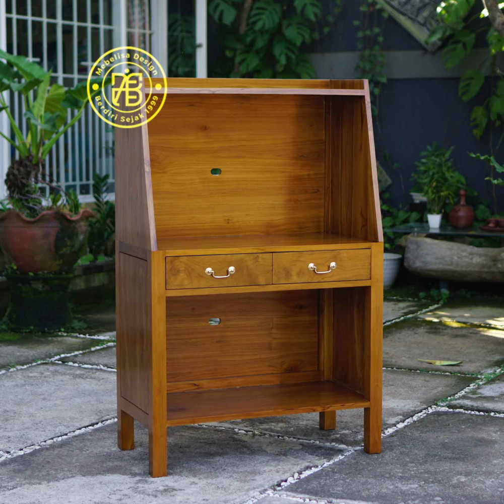 Meja Belajar Kayu Jati Minimalis Scandinavian Modern